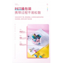 得力8554彩色燕尾夹48只长尾夹 4# 金属燕尾夹办公用品