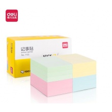 得力7155彩色便利贴粘性便签纸 76*51mm备忘留言纸/记事贴/N次贴办公用品