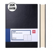 得力3185/16K160张加厚商务皮面本办公用品 会议记事本笔记本子文具 黑色蓝色棕色